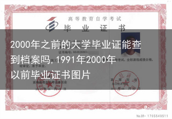 2000年之前的大学毕业证能查到档案吗,1991年2000年以前毕业证书图片