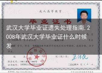 武汉大学毕业证遗失处理指南,2008年武汉大学毕业证什么时候发