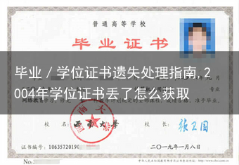 毕业／学位证书遗失处理指南,2004年学位证书丢了怎么获取